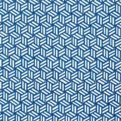 F Schumacher Tumbling Blocks Cobalt 176041 by Miles Redd Indoor Upholstery Fabric