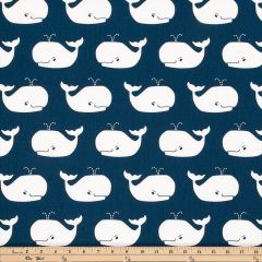 Premier Prints Whale Tales Premier Navy / White Twill Multipurpose Fabric