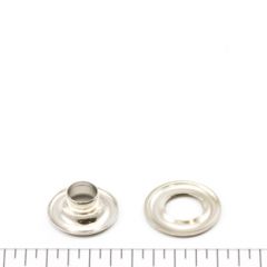 DOT Grommet with Plain Washer #00 Brass Nickel Plated 3/16 inch 1-gross (144)