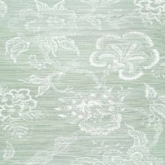 F-Schumacher Hothouse Flowers Sisal-Seaglass & Chalk 5006092 Luxury Decor Wallpaper