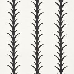 F Schumacher Acanthus Stripe Carbon 177632 by Celerie Kemble Indoor Upholstery Fabric