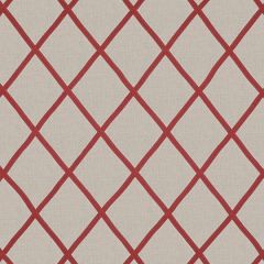 Thibaut Tarascon Trellis Applique Red on Natural AW78710 Palampore Collection Indoor Upholstery Fabric