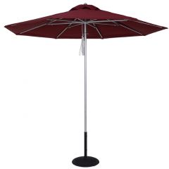 East Coast 9ft Octagon Commercial Heavy Duty Aluminum Double Pulley Lift Umbrella with Fiberglass Ribs and Sunbrella Fabric