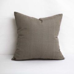 Indoor/Outdoor Sunbrella Linen Taupe - 20x20 Vertical Stripes Throw Pillow