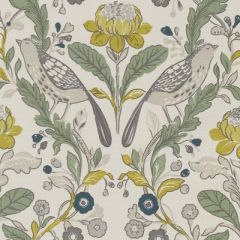 Clarke And Clarke Orchard Birds Forest-Chartreuse F1316-02 Sherwood Collection Multipurpose Fabric