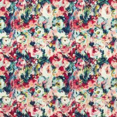 Clarke and Clarke Kingsley Midnight Velvet 157301 Floral Flourish By Studio G For CandC Collection Multipurpose Fabric