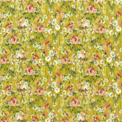 Clarke and Clarke Wild Meadow Ochre Velvet 157505 Floral Flourish By Studio G For CandC Collection Multipurpose Fabric