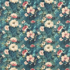 Clarke and Clarke Rugosa Midnight Linen 158401 Floral Flourish By Studio G For CandC Collection Multipurpose Fabric