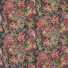 Clarke and Clarke Aubrey Velvet Forest Raspberry F1646-01 Ferndene Collection Indoor Upholstery Fabric