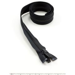 YKK Vislon #10 Separating Zipper AutoLok Double Pull Plastic Slider VFUVOL 107TX 36 inch Black