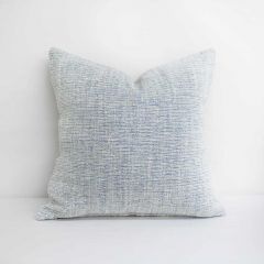 Indoor Patio Lane Light Blue Tweed - 20x20 Vertical Stripes Throw Pillow