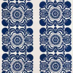 F Schumacher Castanet Embroidery Cobalt 70260 Contemporary Embroideries Collection Indoor Upholstery Fabric