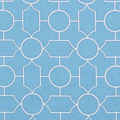 Duralee Turquoise 42471-11 Astoria Trellis Print Collection Upholstery Fabric