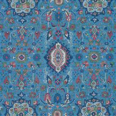 F Schumacher Jahanara Carpet Peacock 172794 Ottoman Chic Collection Indoor Upholstery Fabric