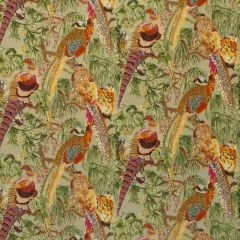 Mulberry Home Game Birds Velvet Fig Multi FD268-H46 Bohemian Romance Collection Multipurpose Fabric