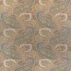 Thibaut Sherrill Paisley Teal and Beige F985076 Greenwood Collection Multipurpose Fabric