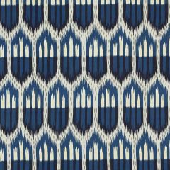 F Schumacher Bukhara Ikat Indigo 176084 Ikat Collection Indoor Upholstery Fabric