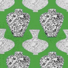 Thibaut Imari Vase Emerald Green F913125 Summer House Collection Multipurpose Fabric
