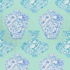 Thibaut Imari Vase Turquoise F913126 Summer House Collection Multipurpose Fabric