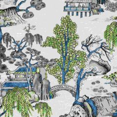 Thibaut Asian Scenic Purple and Blue F975459 Dynasty Collection Multipurpose Fabric