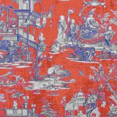 Thibaut Cheng Toile Red and Blue F975466 Dynasty Collection Multipurpose Fabric