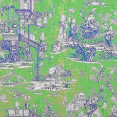 Thibaut Cheng Toile Green and Blue F975467 Dynasty Collection Multipurpose Fabric