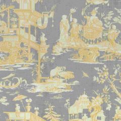 Thibaut Cheng Toile Yellow and Grey F975470 Dynasty Collection Multipurpose Fabric