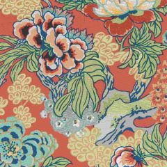Thibaut Honshu Coral and Green F975490 Dynasty Collection Multipurpose Fabric