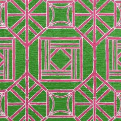 Thibaut Shoji Panel Green and Pink F975517 Dynasty Collection Multipurpose Fabric