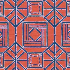Thibaut Shoji Panel Red and Blue F975518 Dynasty Collection Multipurpose Fabric