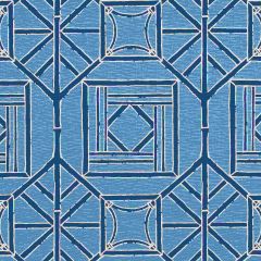 Thibaut Shoji Panel Blue and Navy F975522 Dynasty Collection Multipurpose Fabric
