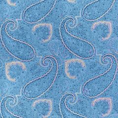 Thibaut Sherrill Paisley Blue and White F985079 Greenwood Collection Multipurpose Fabric