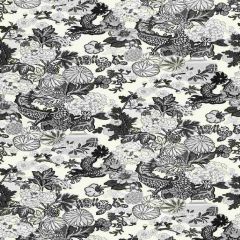 F Schumacher Chiang Mai Dragon Smoke 173276 Exuberant Prints Collection Indoor Upholstery Fabric