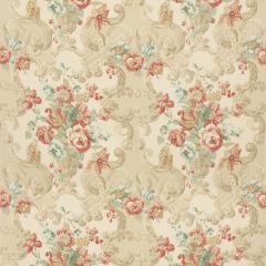 Mulberry Home Floral Rococo Lovat / Red FD2011-R114 Icons Fabrics Collection Multipurpose Fabric