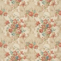 Mulberry Floral Rococo Red / Green Fd2011-V117 Icons Fabrics Collection Multipurpose Fabric