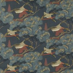 Mulberry Flying Ducks Red / Blue FD205-V110 Icons Fabrics Collection Multipurpose Fabric