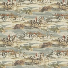 Mulberry Morning Gallop Linen Blue / Sand Fd294-H57 Icons Fabrics Collection Multipurpose Fabric