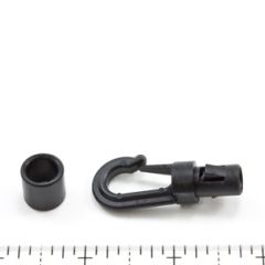 Fastex® Shock Cord Hook 1/4" Acetal Black #605-0250-5614