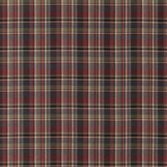 Lee Jofa Lindisfarne Plaid Charcoal Red 838-44 Mulberry Wools V Collection Multipurpose Fabric