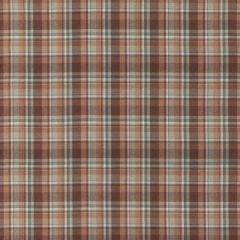 Lee Jofa Lindisfarne Plaid Russet Aqua 838-174 Mulberry Wools V Collection Multipurpose Fabric