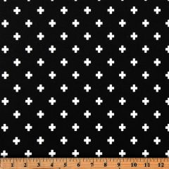 Premier Prints Mini Swiss Cross Black White Multipurpose Fabric