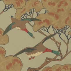 Mulberry Flying Ducks Sky / Moss 090-22 Modern Country Collection Wall Covering