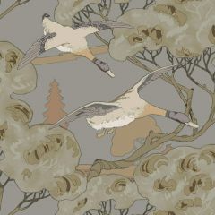 Mulberry Grand Flying Ducks Grey / Blue 102-116 Icons Wallpapers Collection Wall Covering