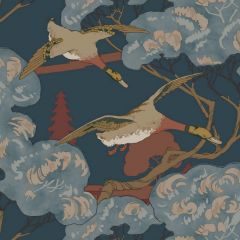 Mulberry Grand Flying Ducks Red / Blue 102-110 Icons Wallpapers Collection Wall Covering