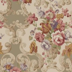 Mulberry Floral Rococo Red / Plum 103-54 Icons Wallpapers Collection Wall Covering