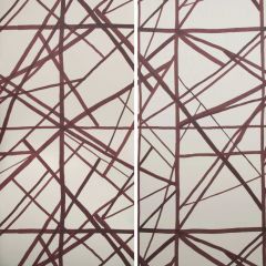 Lee Jofa Modern Channels Paper Plum / Oatmeal 3302-911 by Kelly Wearstler Terra Firma Textiles Collection Wall Covering