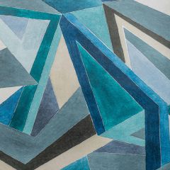 Lee Jofa Modern Roulade Paper Navy / Teal 3727-355 Rhapsody Wallpaper Collection Wall Covering