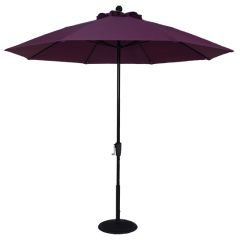 East Coast 9ft Octagon Aluminum Market Crank Umbrella with Fiberglass Ribs and Sunbrella Fabric