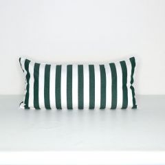 Indoor/Outdoor Sunbrella Mason Forest Green - 24x12 Vertical Stripes Throw Pillow