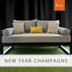 Twin Size Sunbrella Porch Swing Bed Cushion Cover Bundle (75x39) - New Year Champagne Edition